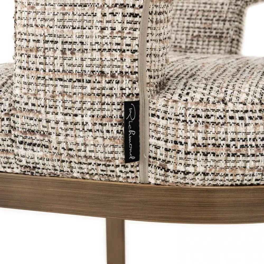 Scaun tapitat cu Stofa be trendy Bej cu picioare din Metal Alama H78xL64xA60cm Ellis Richmond interiors