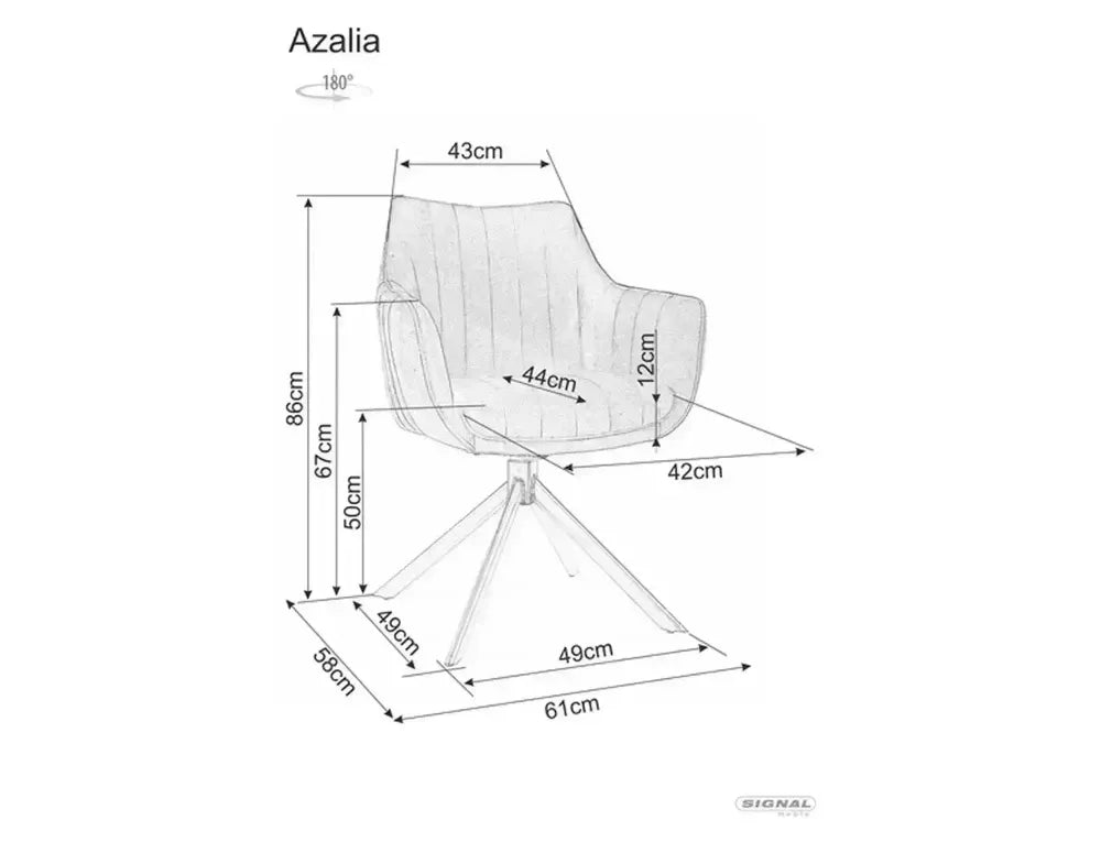 Scaun rotativ din Stofa Leo Maro si Metal Bej H86xL61xA58cm Azalia