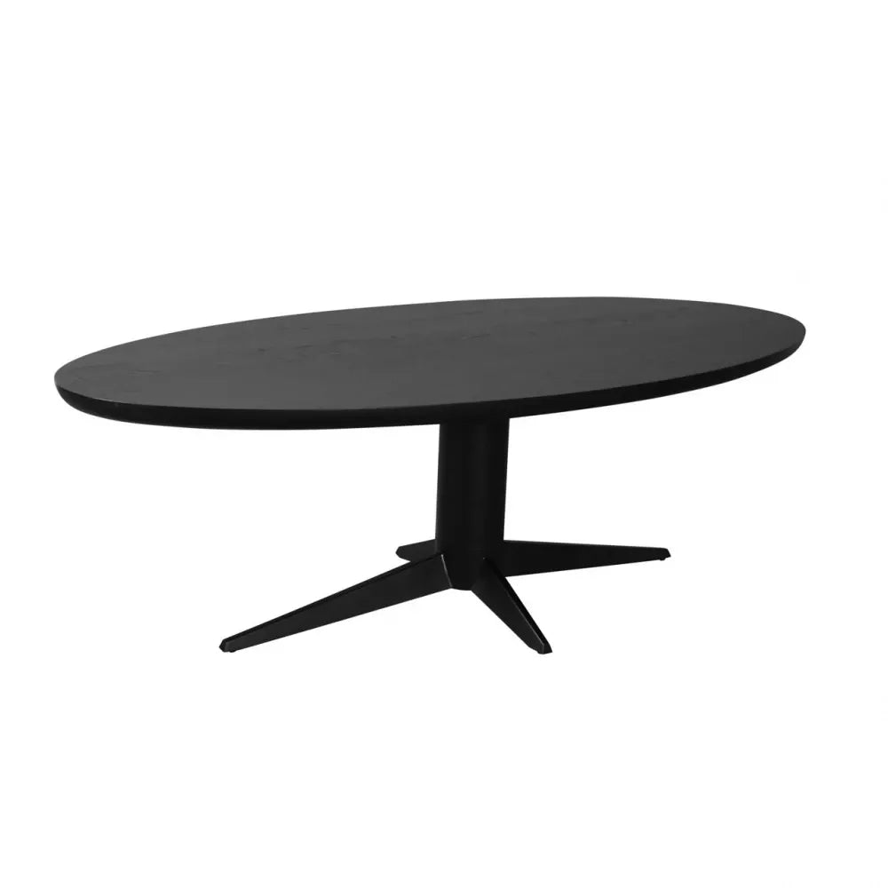 Masa ovala din Metal Negru si Lemn de stejar Negru L230xH76cm Rayford Richmond interiors