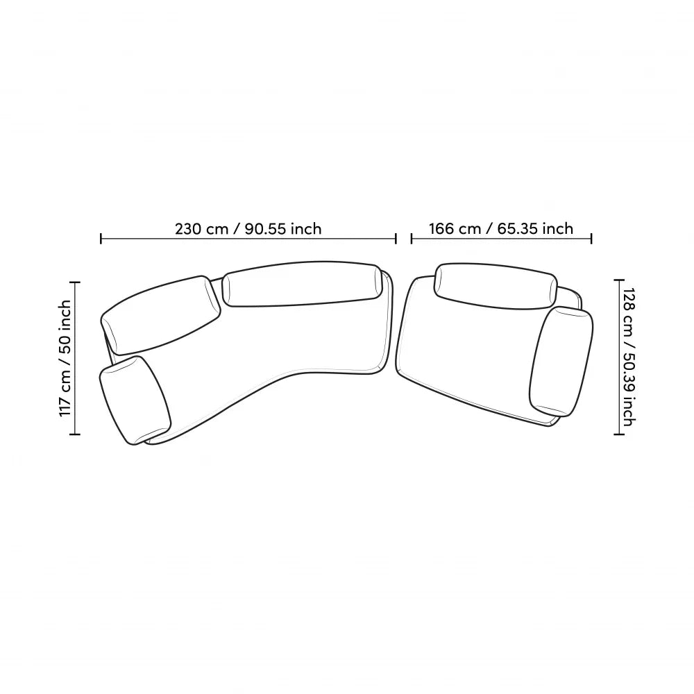 Canapea formata din 2 module tapitat cu Stofa Lyssa Alb L233/166xA117/128xH71/73cm Cabrera Eichholtz