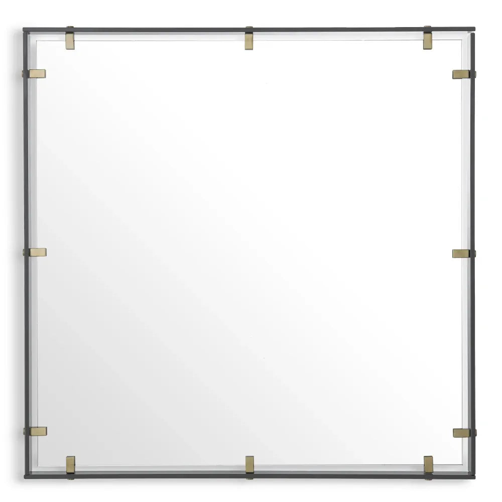 Oglinda cu rama din Sticla/MDF Fumuriu L101.5xH101.5cm Verona M Eichholtz