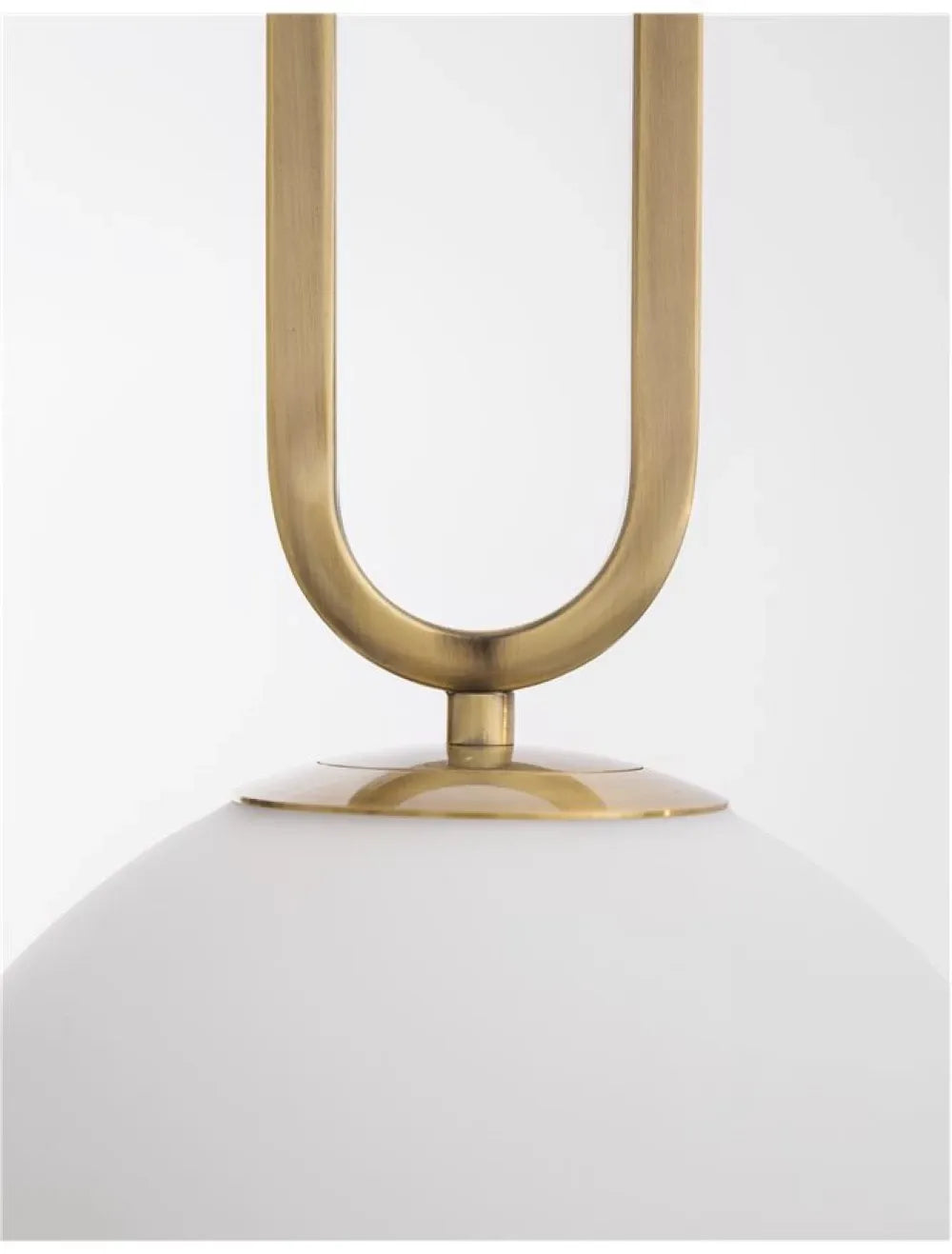 Pendul structura din Metal Alama si abajur din Sticla Alb H120xL20cm IP20 GRUS