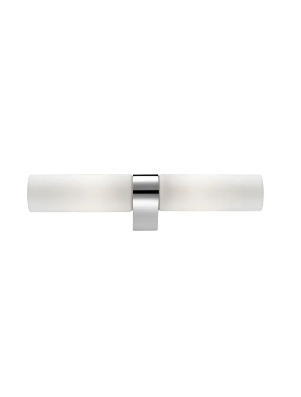 Aplica de perete structura din Aluminiu Argintiu si abajur din Sticla Alb H5xL40cm IP44 POLO
