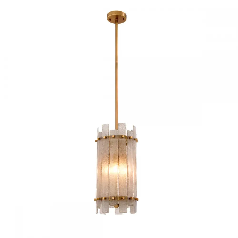 Pendul din Metal Alama si Sticla Transparent H52xD27cm Da Silva Eichholtz