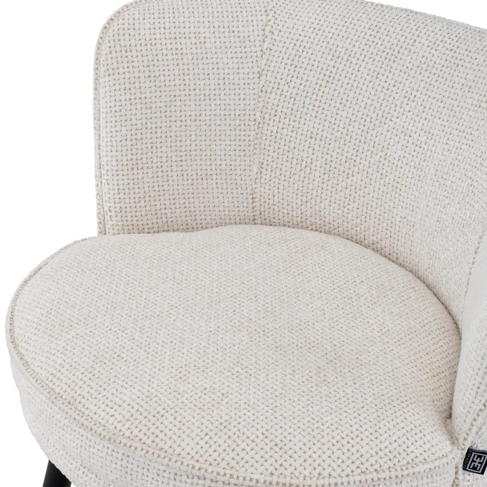 Scaun de insula rotativ tapitat cu Stofa Alb L53xA48xH91cm Grena Eichholtz