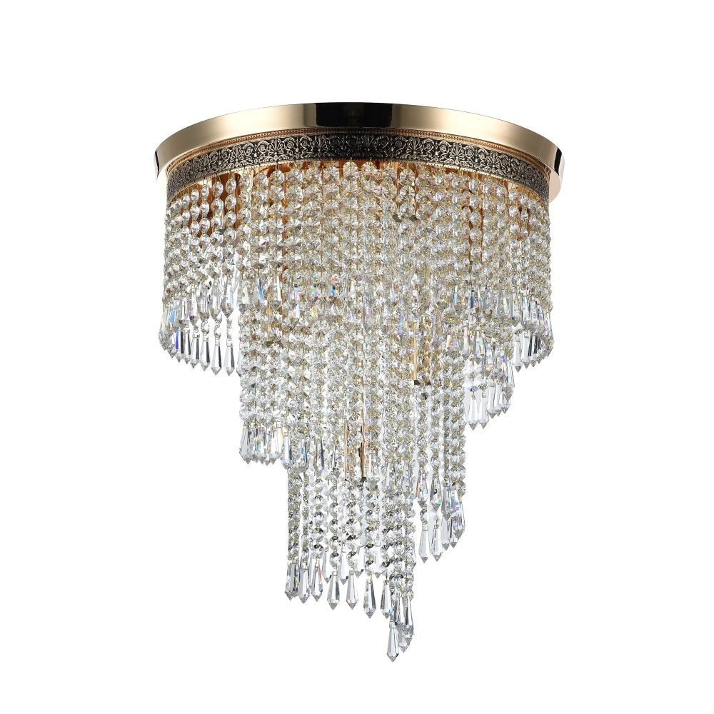 Lustra rotunda din Cristal Transparent cu 7 becuri D42xH50cm Cascade