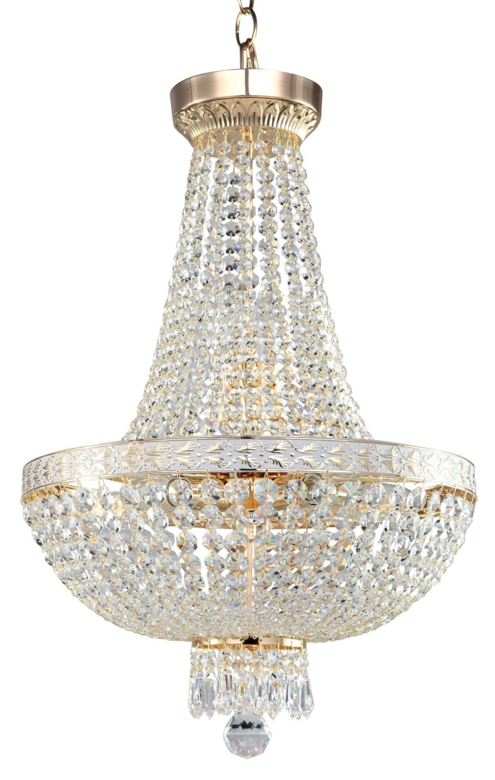 Candelabru rotund cu inaltime reglabila din Cristal Argintiu cu 6 becuri D40xH171cm Bella