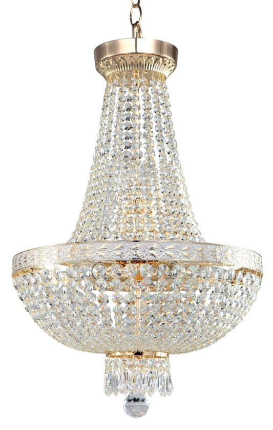 Candelabru rotund cu inaltime reglabila din Cristal Argintiu cu 6 becuri D40xH171cm Bella