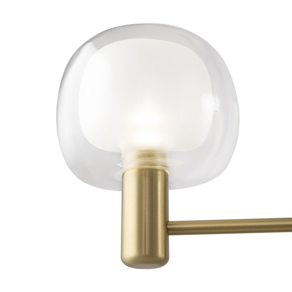 Lustra din Aluminiu si Sticla Auriu/Transparent cu 3 becuri E14 60W L104xH154cm Vision