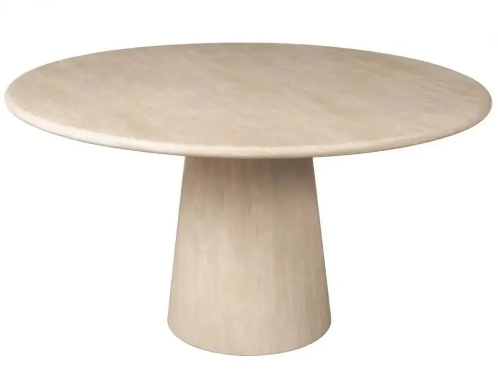 Masa Rotunda de 4-6 persoane din Travertin artificial Bej si MDF/Metal Bej D140xH75.5cm Fictus Richmond interiors