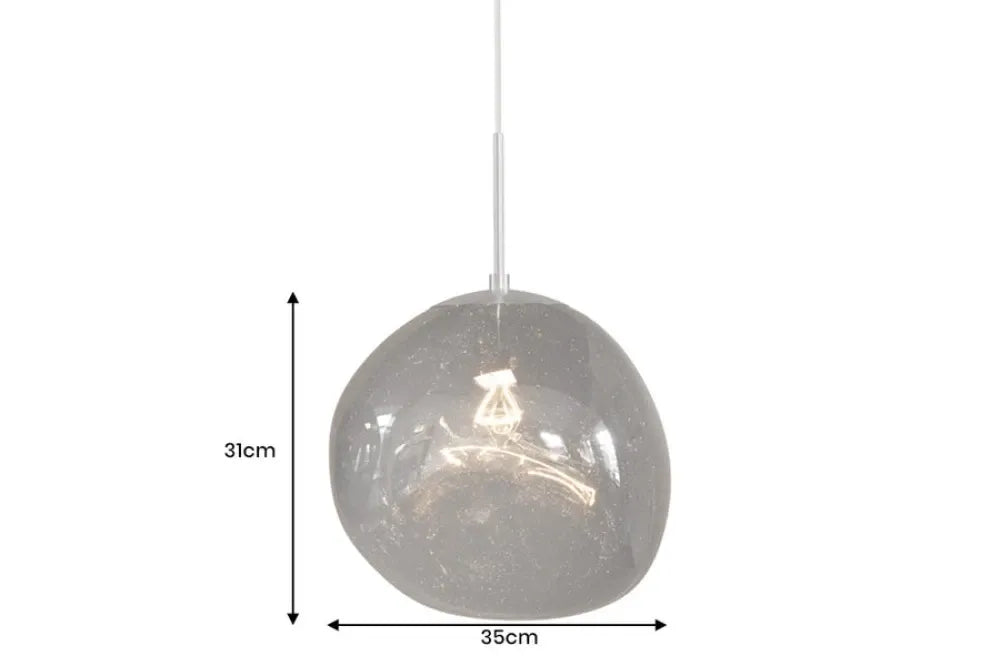 Pendul din Metal Negru si Sticla Fumuriu D35xH170cm LIQUID DIAMOND