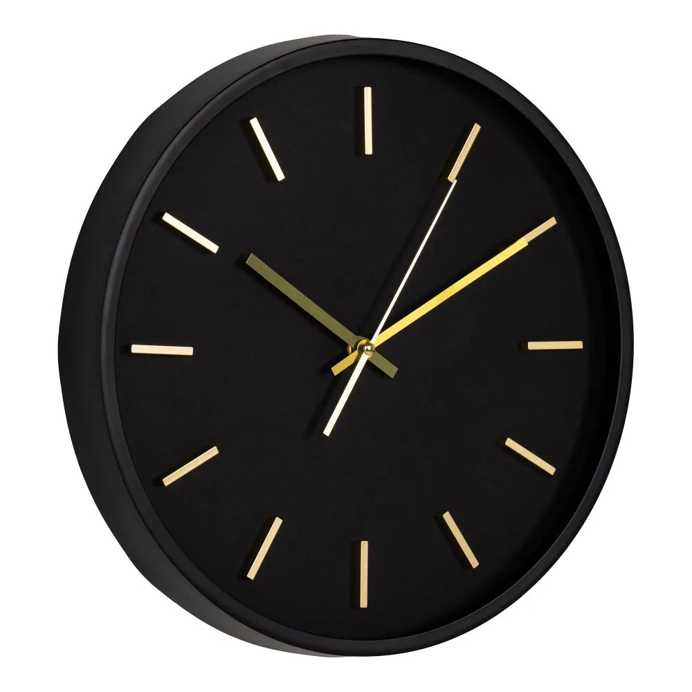 Ceas de perete din Plastic/Sticla Negru/Transparent D35cm Kensington