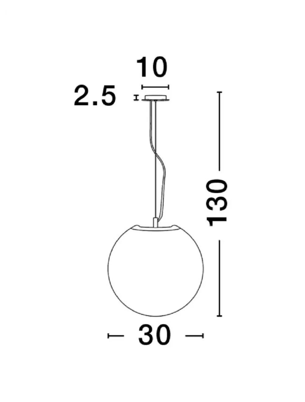 Pendul structura din Metal Alb si abajur din Sticla Alb H130xL30cm IP20 NEVOSO