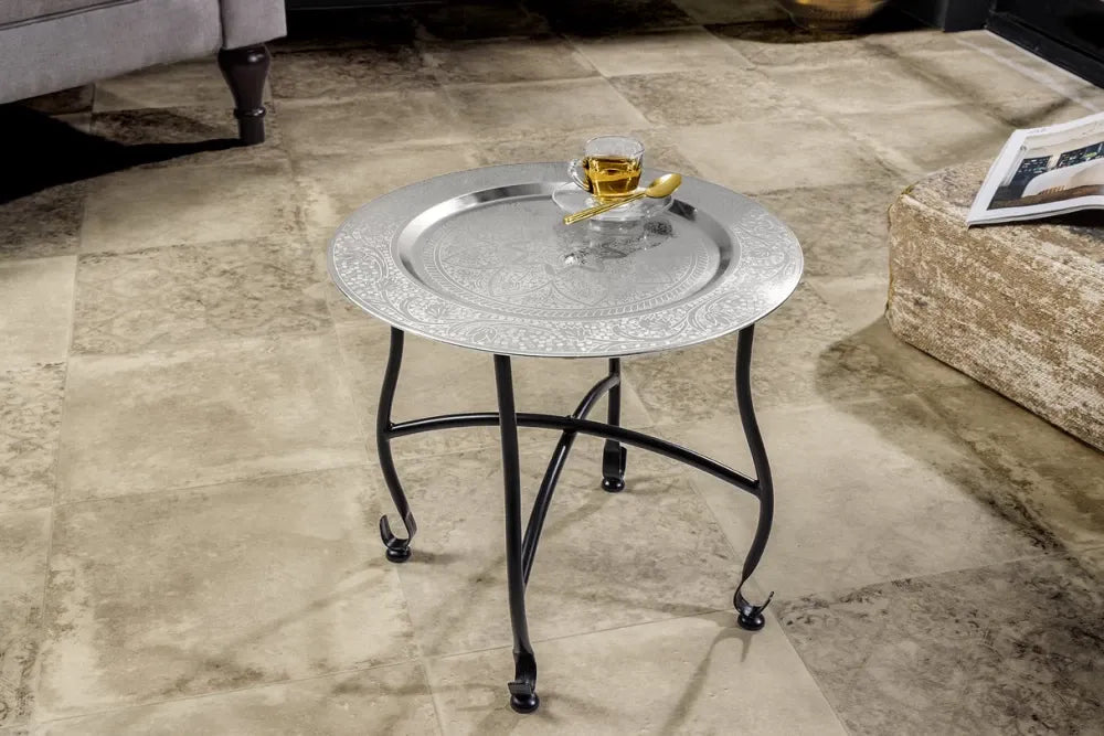 Masuta laterala din Metal Negru L40xH36cm Marrakesh