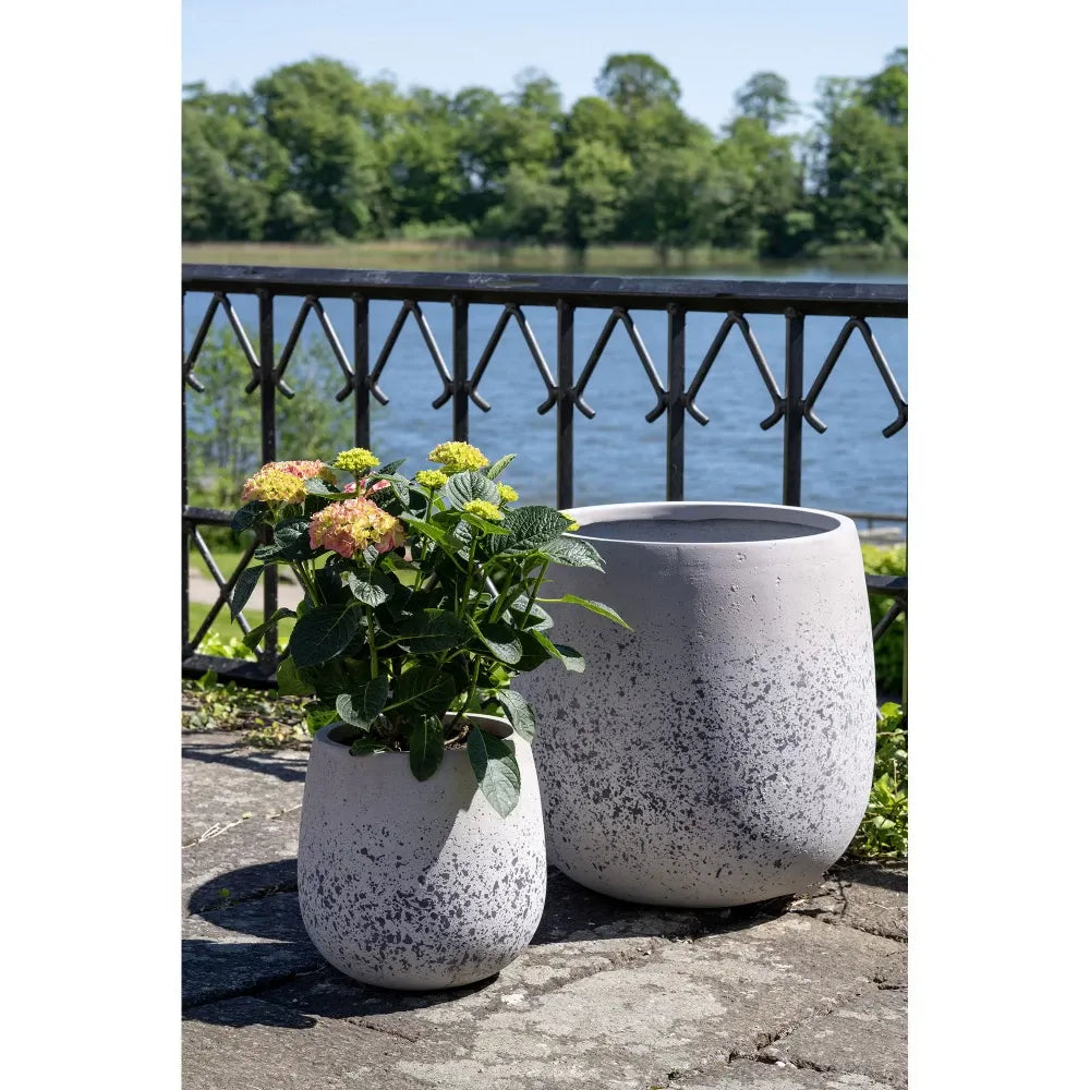 Set 2 ghivece din Ceramica Gri H30/50xD30/50cm Sutton