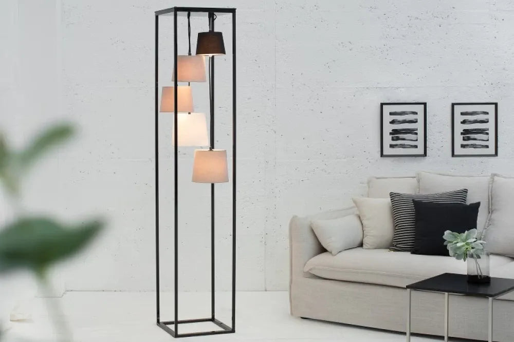 Lampa de podea din Metal Negru si Textil Multicolor H180xL32cm Levels