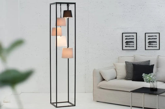 Lampa de podea din Metal Negru si Textil Multicolor H180xL32cm Levels