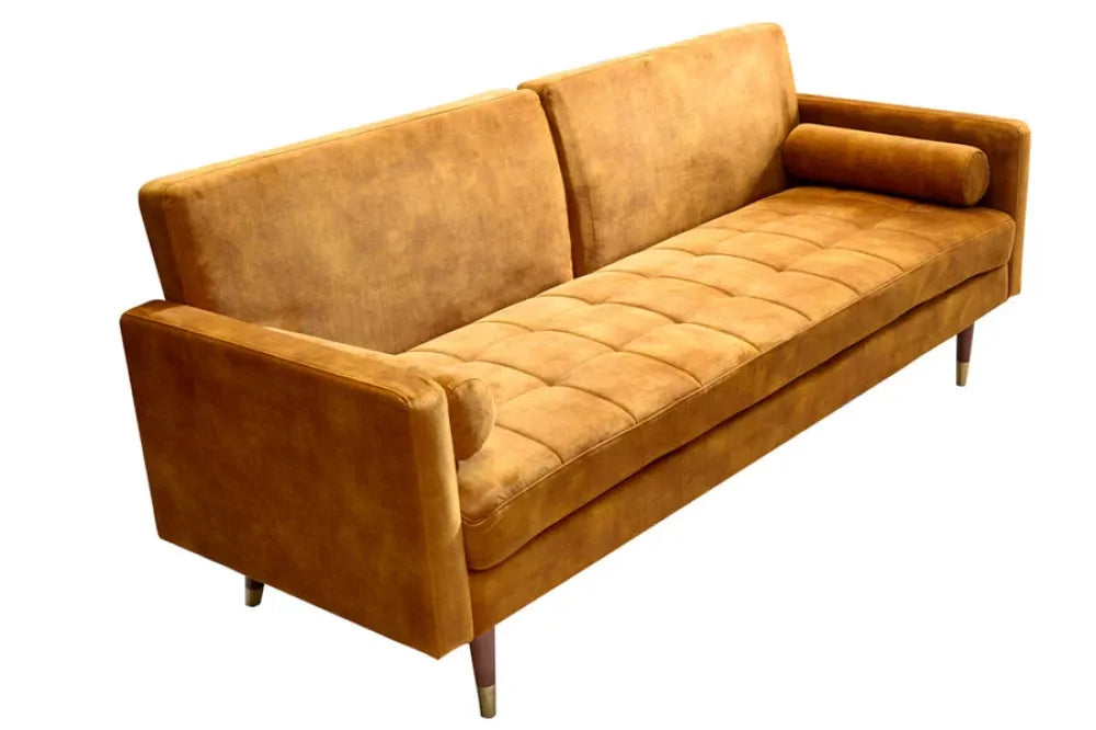 Canapea tapitat cu Catifea Galben L196cm Couture