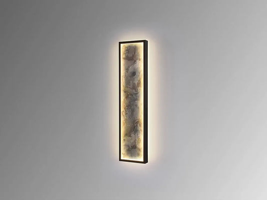 Aplica de perete din Metal Negru si Ardezie Multicolor H60xL15cm Stone