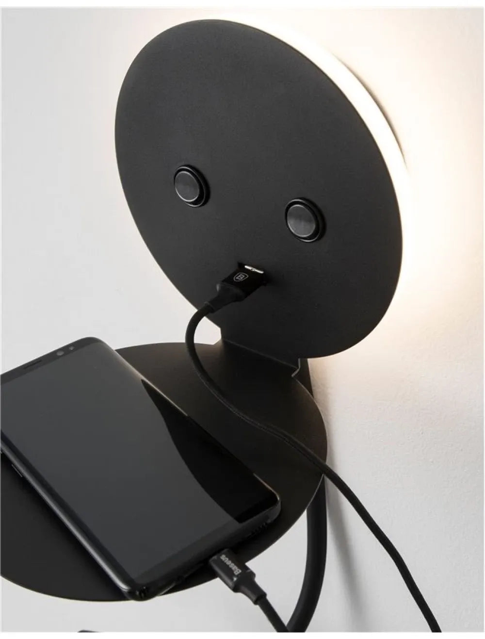 Aplica de perete din Aluminiu Negru H50xL15cm IP20 9W 520lm 3000k ECLIP
