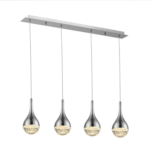 Lustra dreptunghiulara cu inaltime reglabila din Sticla Transparent cu LED  L70x10xH110cm Elie