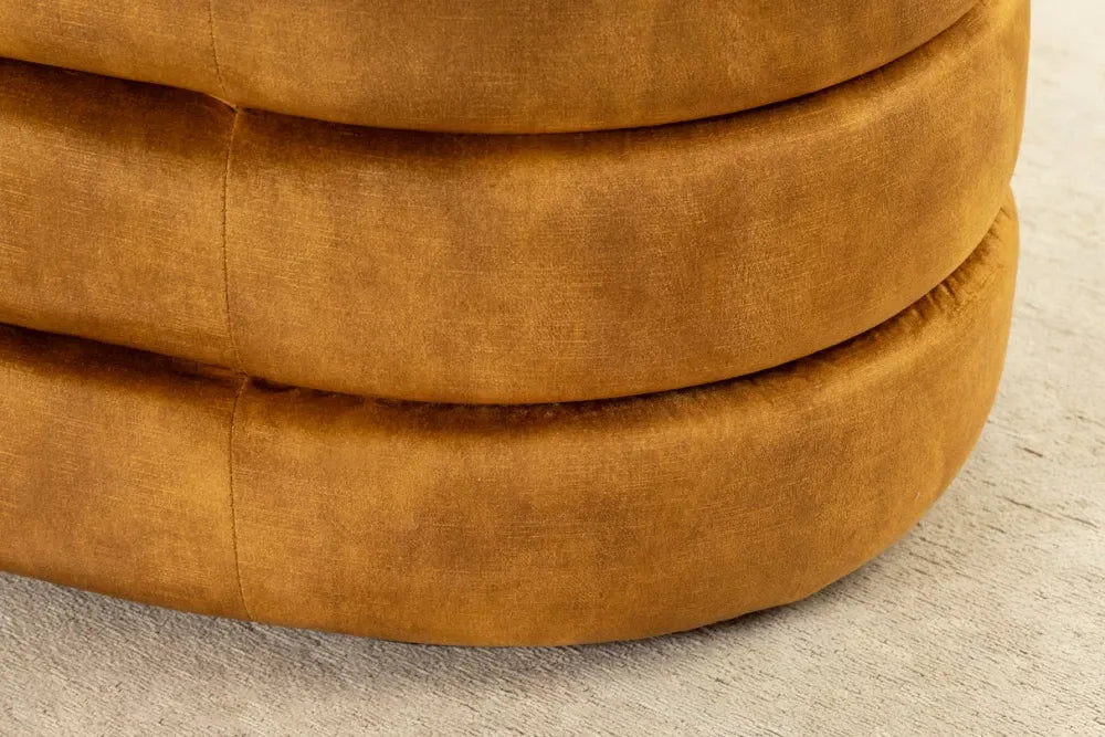 Bancheta cu spatiu de depozitare din Catifea Galben H49xL113cm Voque
