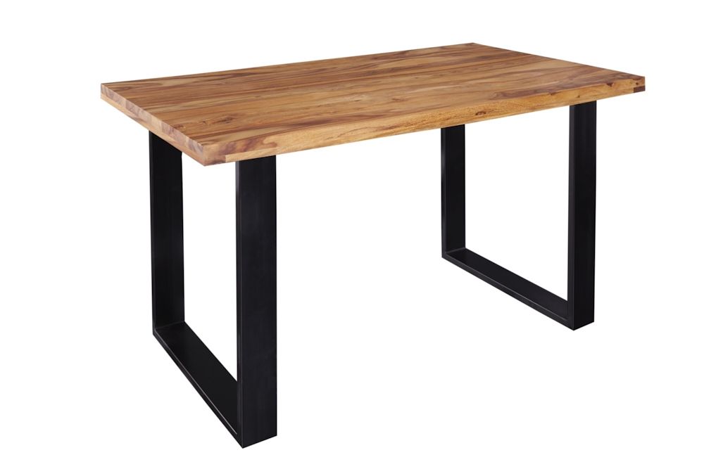 Masa dreptunghiulara din Lemn de palisandru Maro/Negru de 6 persoane L120x80cm Iron Craft