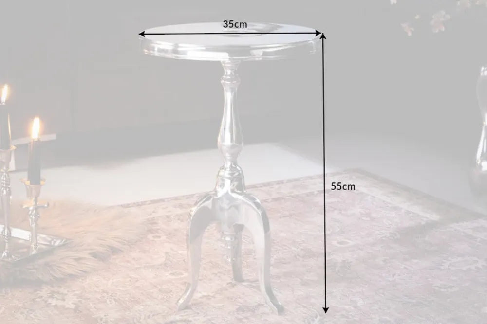 Masuta laterala din Metal Argintiu D35xH55cm Jardin