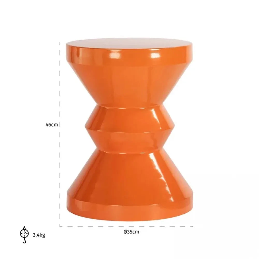 Masuta laterala Rotunda din Metal Portocaliu D35xH46cm Diablo Richmond Interiors