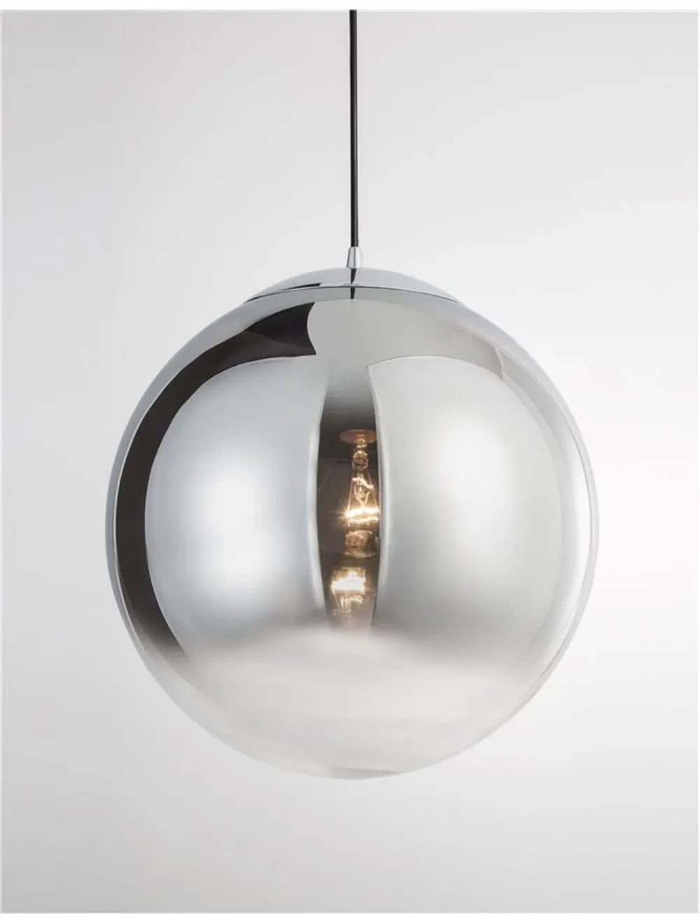 Pendul structura din Aluminiu Argintiu si abajur din Sticla Fumuriu H120xL40cm IP20 LAZIONE