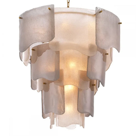 Candelabru din Otel inoxdabil Alama atichizata si Sticla Fumuriu H83xD83cm Asinara L Eichholtz