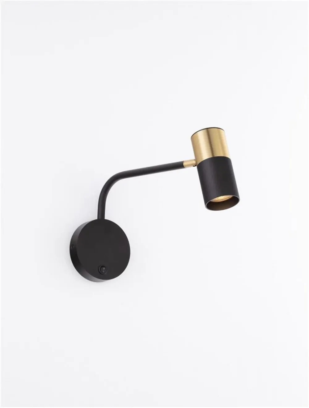 Aplica de perete din Aluminiu Negru/Auriu H18xL10.5cm IP20 PONGO