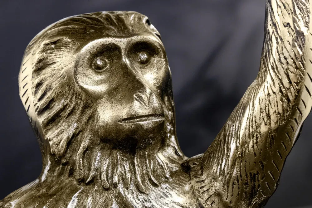 Masuta laterala din Metal Auriu L55xH55cm Wildlife monkey