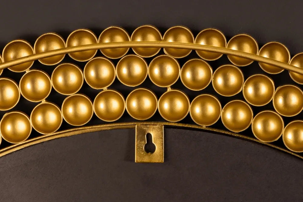 Oglinda cu rama din Metal Auriu D76cm Pearls