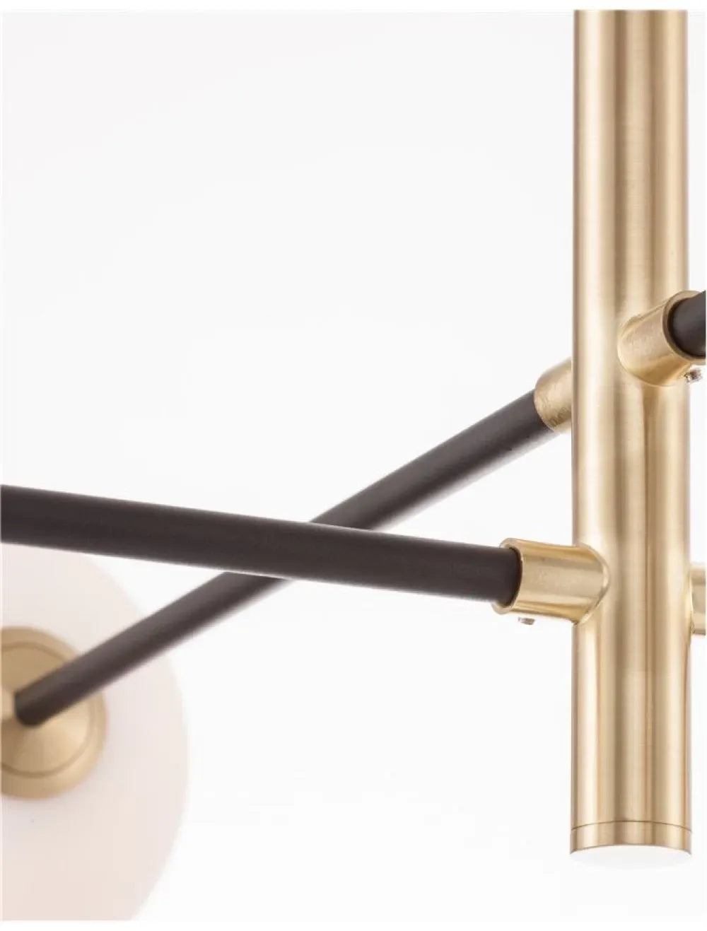 Lustra structura din Metal Negru/Auriu si abajur din Sticla Alb H130xL103cm IP20 VITRA
