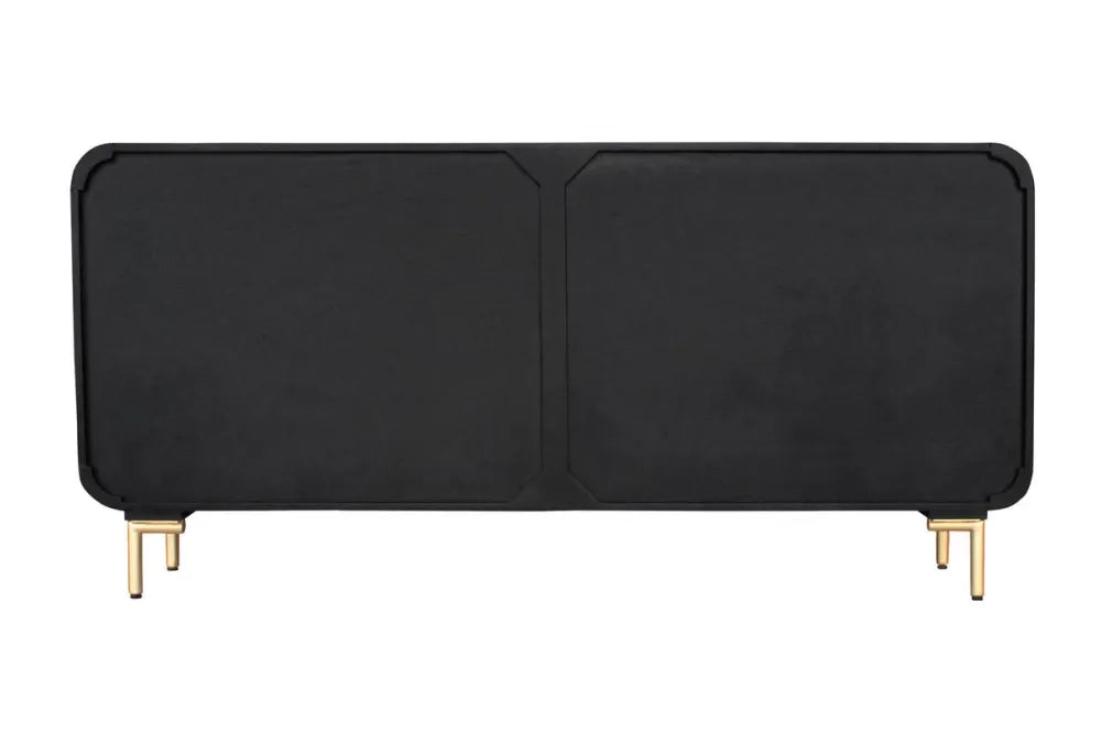 Comoda din Lemn de mango Negru si Metal Auriu L160xH75cm Wave
