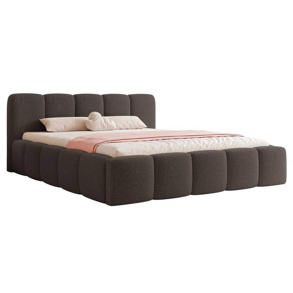 Pat 200 x 200 tapitat cu Stofa boucle Abriamo Maro Aeris