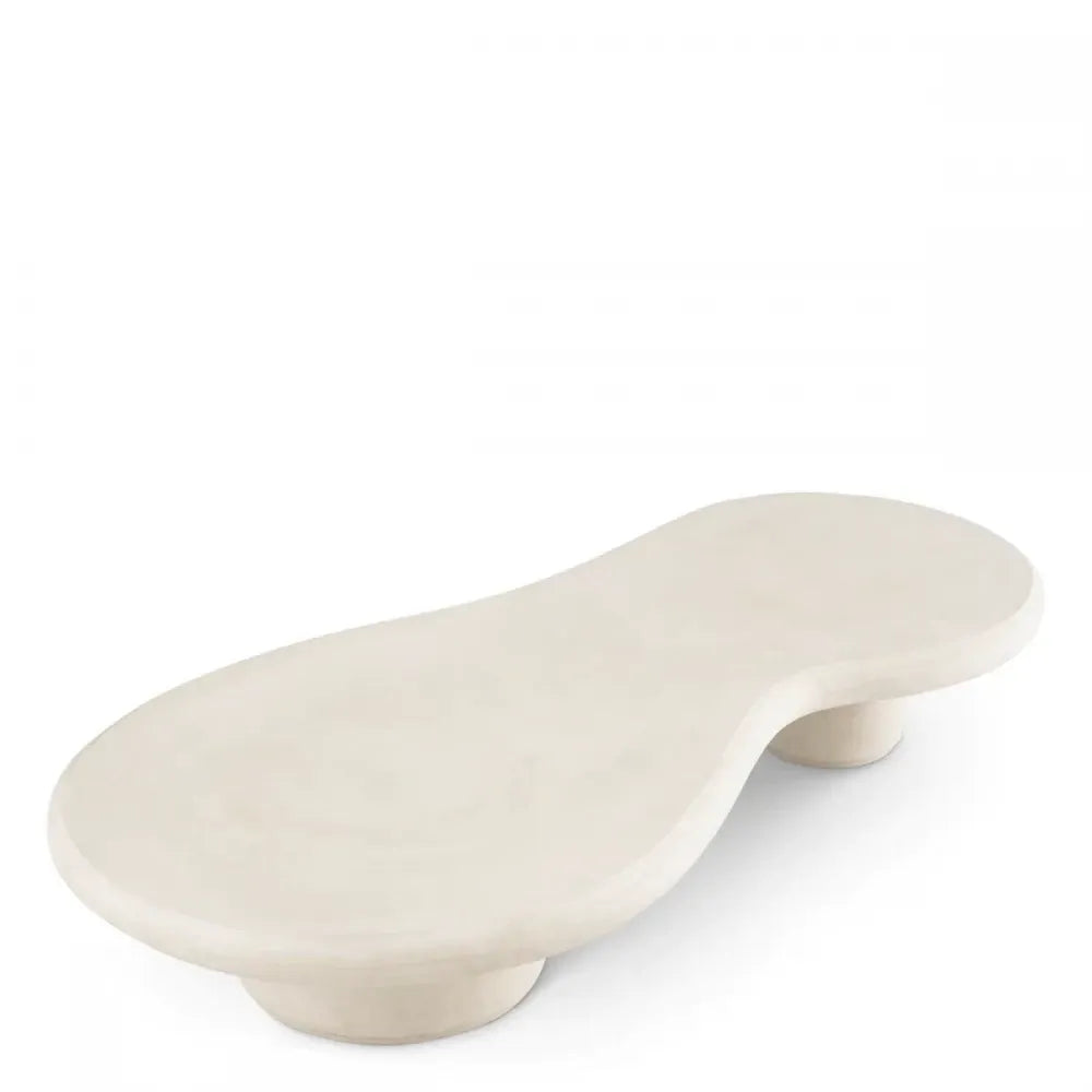 Masuta de cafea pentru exterior din Beton armat cu fibra de sticla Crem H31xL181cm Erato Eichholtz