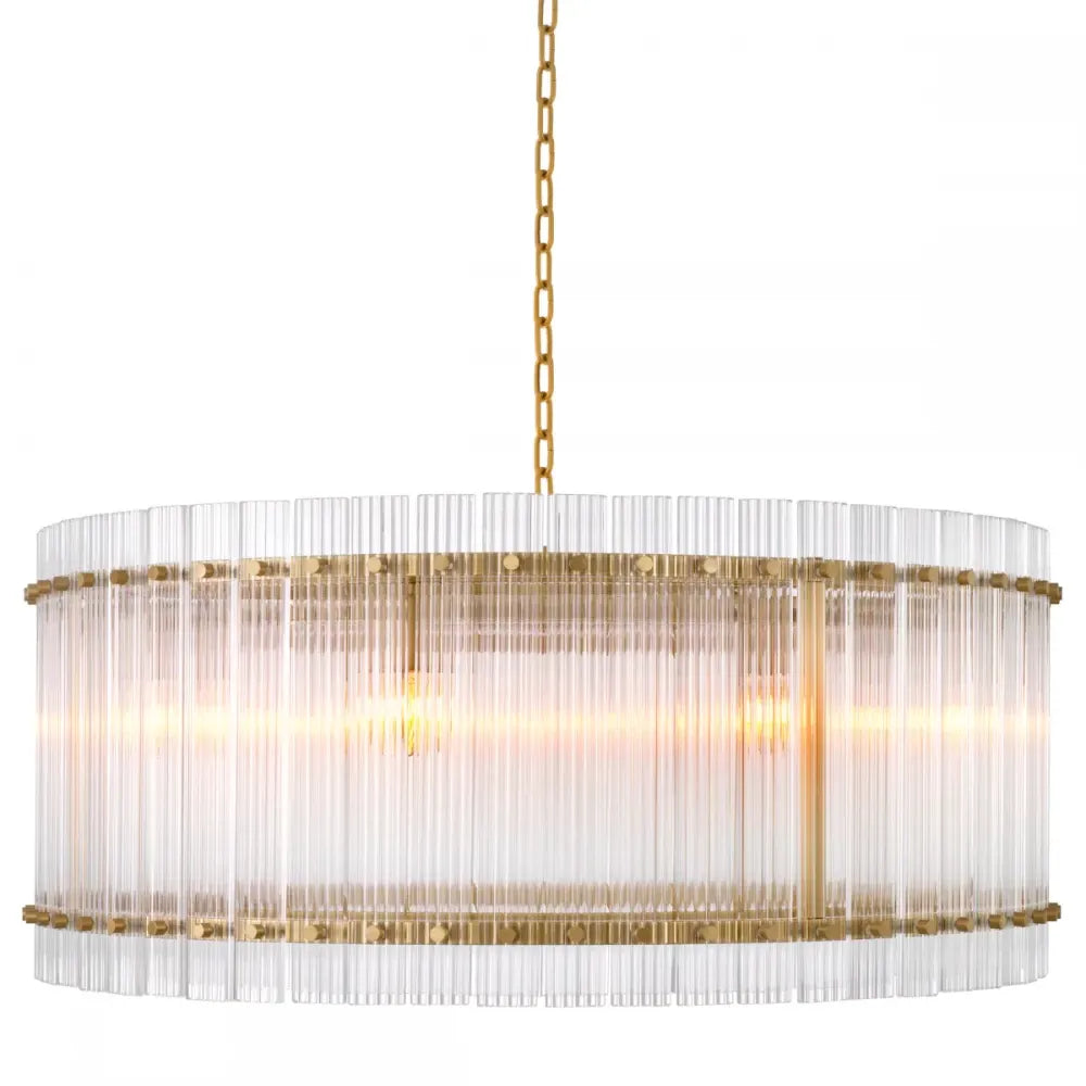 Candelabru din Metal Alama atichizata si Sticla Transparent H43xD94cm Ruby Single Eichholtz