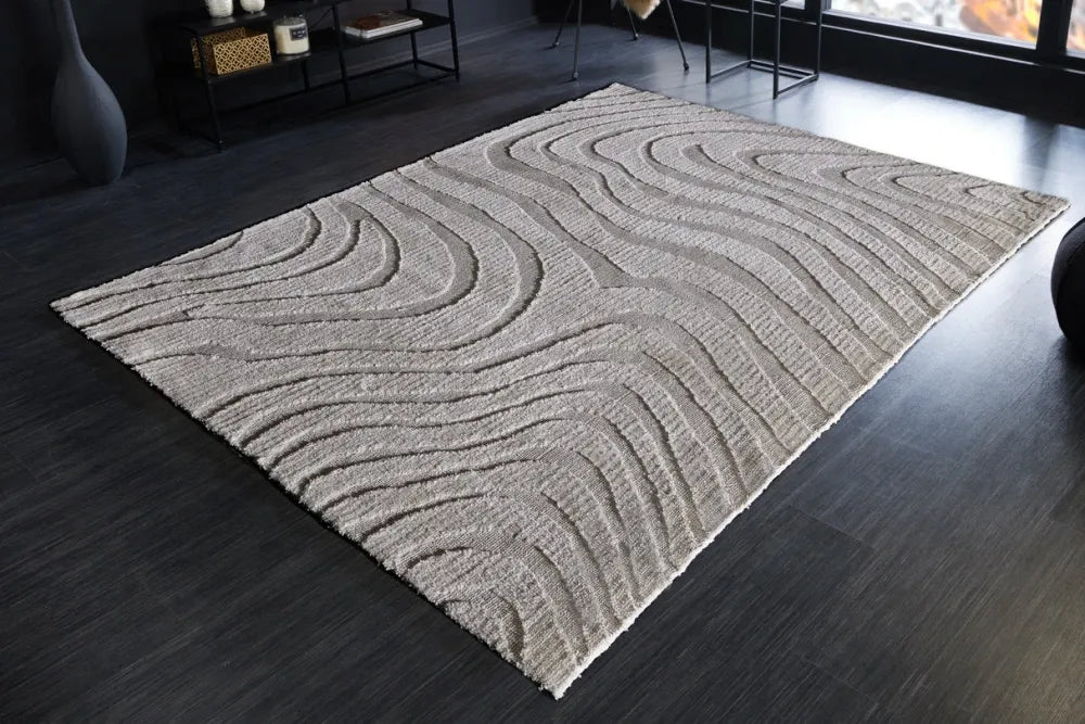 Covor din Poliester Gri L240cm Wave