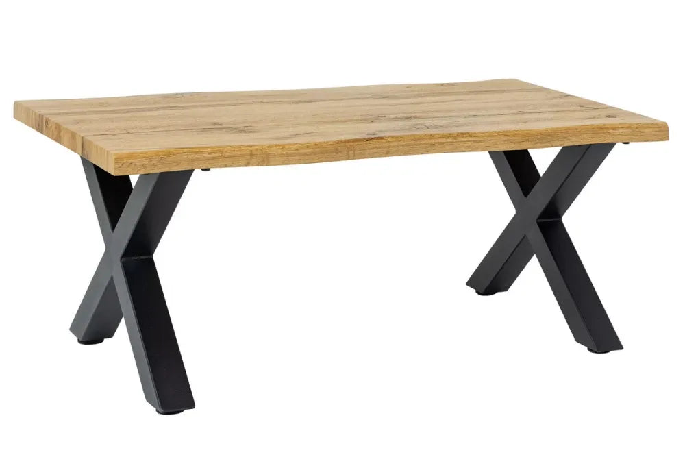 Masuta de cafea din Derivat din lemn Maro si Metal Negru L90xH39cm Wild