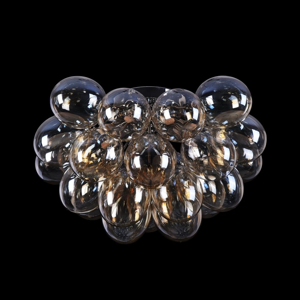 Candelabru Rotund din Metal si Sticla Argintiu/Auriu Balbo D50xH32cm