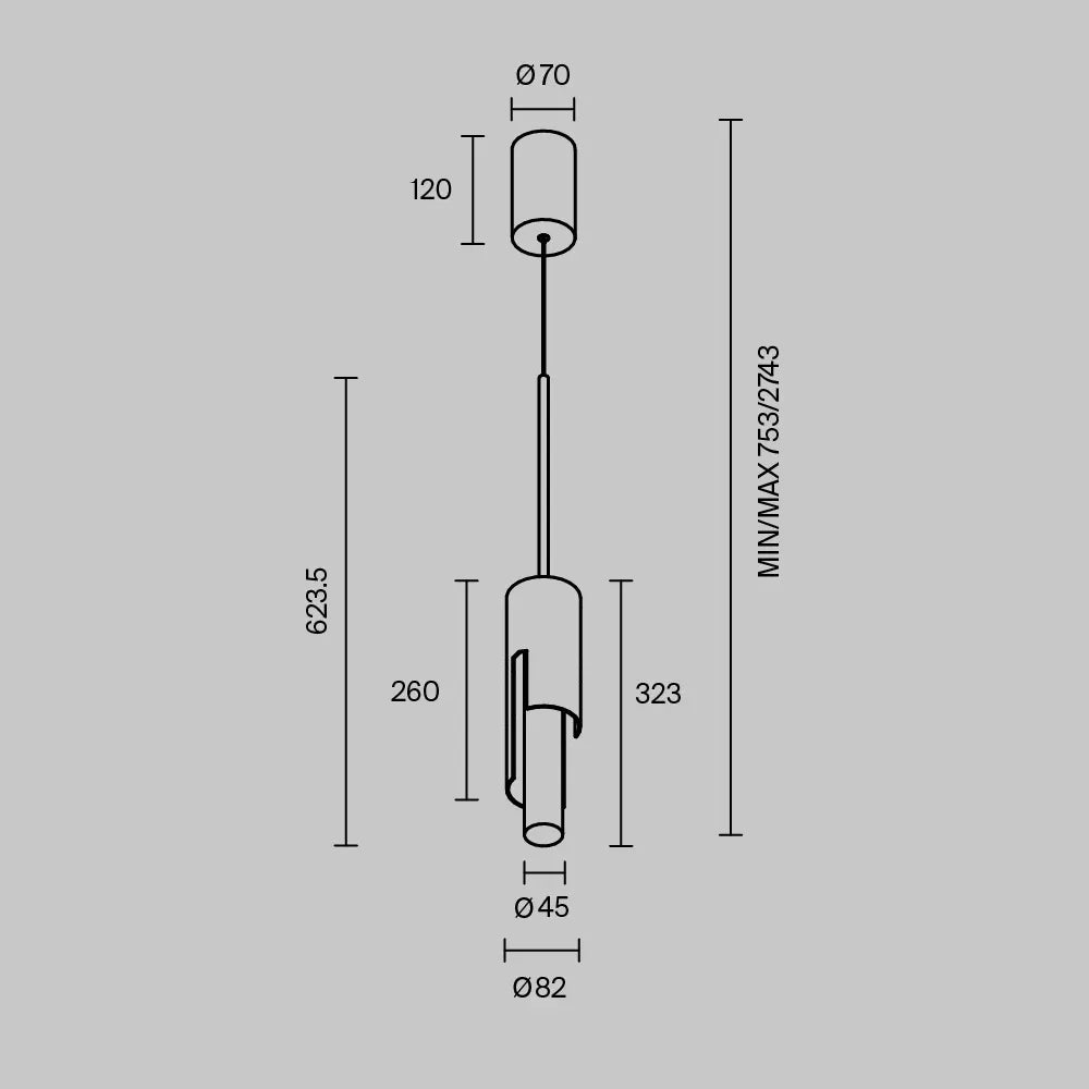 Pendul din Metal Auriu H274.3xD8.2cm Maris
