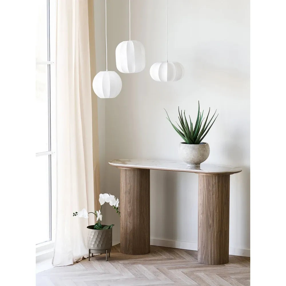Consola din MDF Maro si Ceramica Alb L120xH78cm Athens