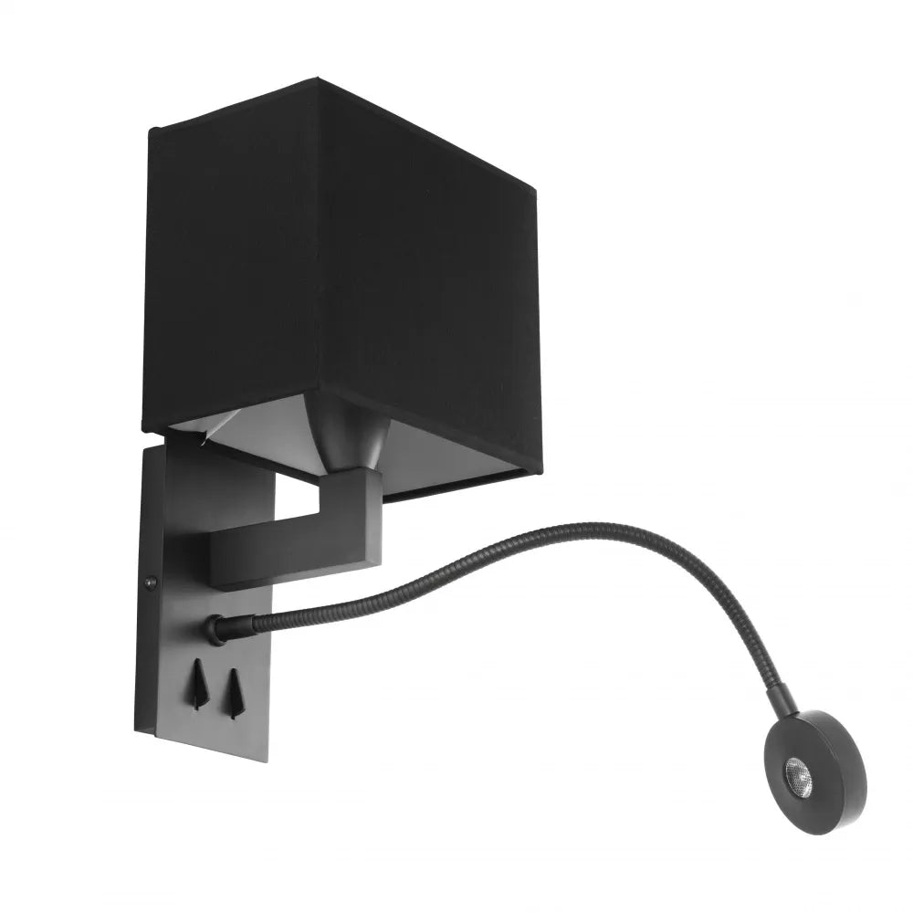 Aplica de perete din Metal Bronz si Stofa Negru H32xL19cm Reading Eichholtz