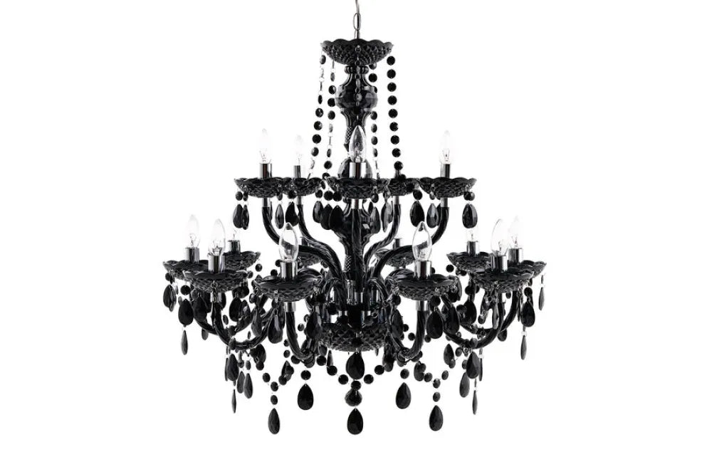 Candelabru din Metal Argintiu si Acrilic Negru D80xH75cm Diamonds