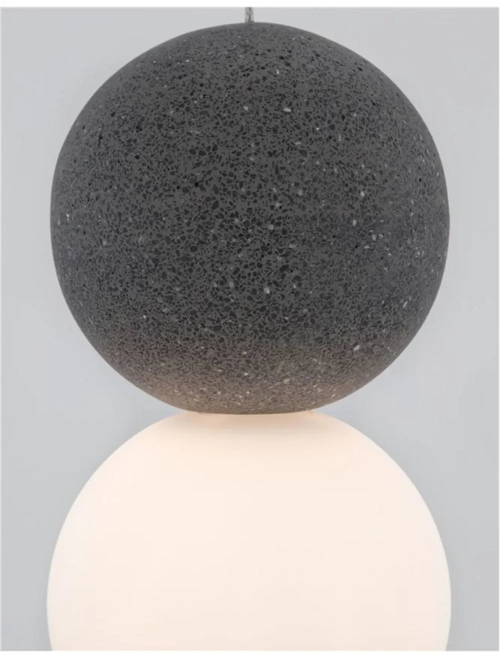 Pendul structura din Metal Negru/Gri si abajur din Sticla Alb H120xL10cm IP20 ZERO