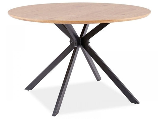 Masa rotunda din Furnir de stejar Maro/Negru de 4-6 persoane D120cm Aster