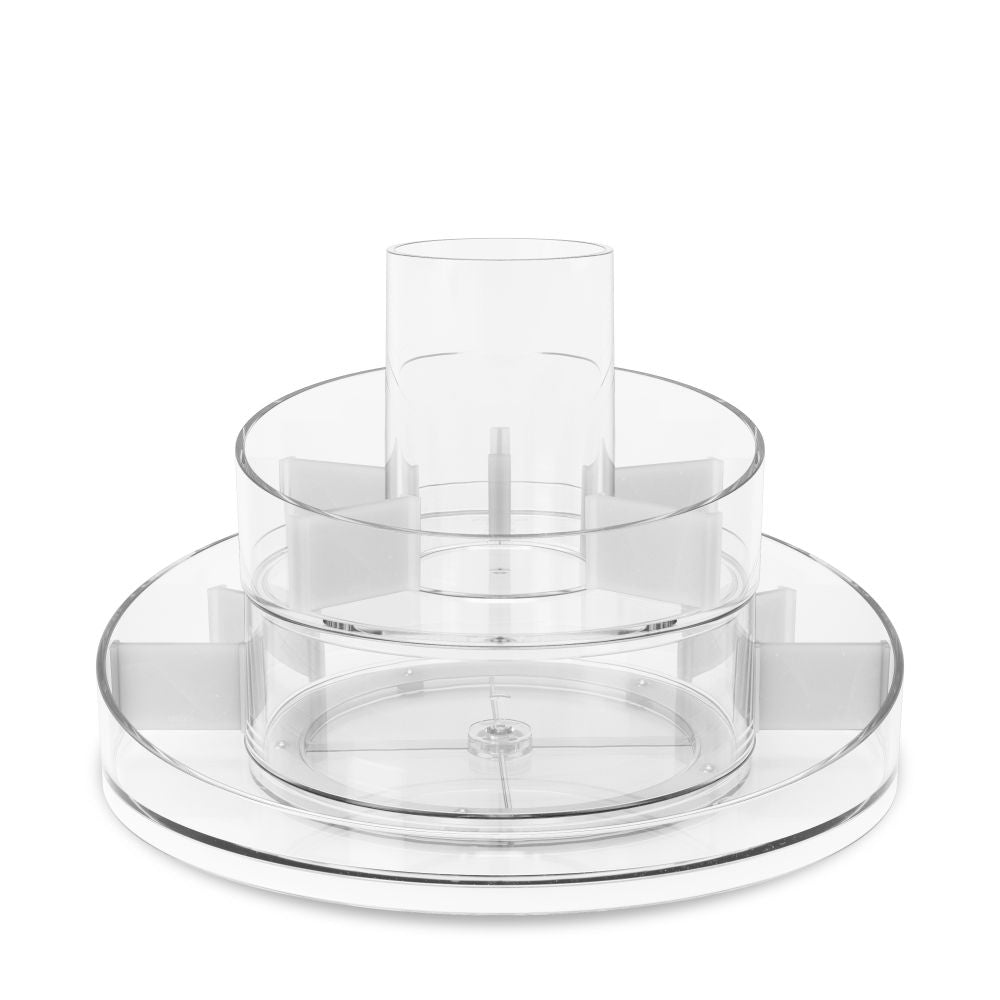 Organizator cosmetice din Acrilic Alb L25xH17cm Cascada