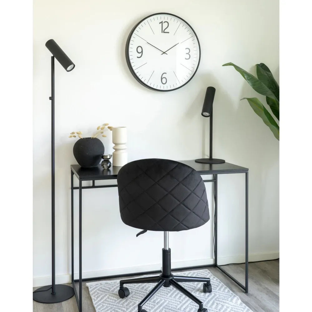 Ceas de perete din Plastic/Sticla Negru/Transparent D51cm Biel